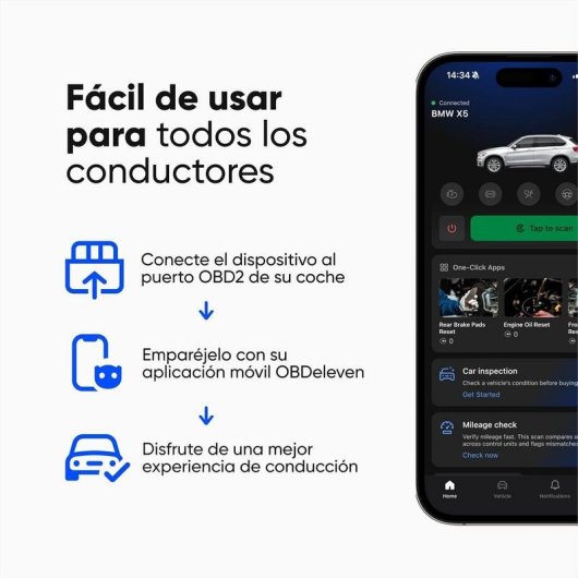 Escáner de diagnóstico OBD2 OBDeleven 3 Bluetooth inalámbrico