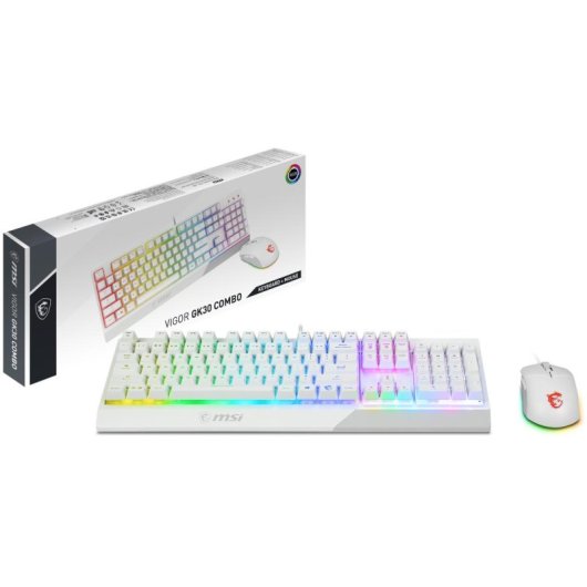 Clavier MSI VIGOR GK30 mécanique blanc avec LED RGB et souris USB IT