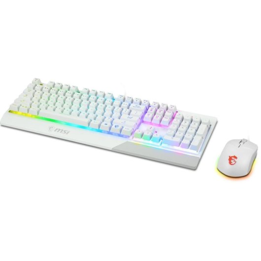 Clavier MSI VIGOR GK30 mécanique blanc avec LED RGB et souris USB IT