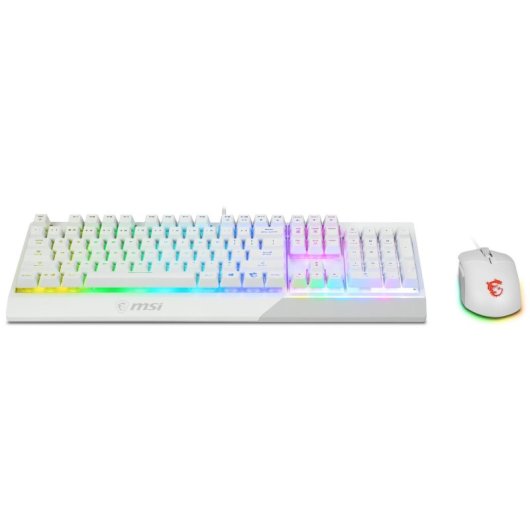 Clavier MSI VIGOR GK30 mécanique blanc avec LED RGB et souris USB IT