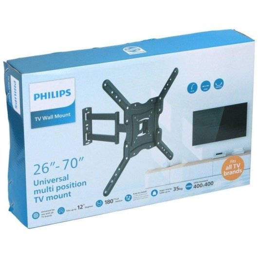 Philips SAMAR MICRO CABL Support TV Mural Articulé 26 à 70" VESA 75x75 à 400x400 Max 35Kg
