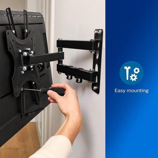 Philips SAMAR MICRO CABL Support TV Mural Articulé 26 à 70" VESA 75x75 à 400x400 Max 35Kg