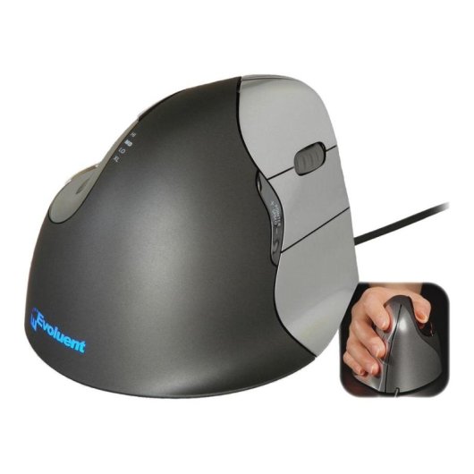 Ratón BAKKERELKHUIZEN Evoluent4 Kabel 2600 DPI Schwarz Grau Silber 6 Tasten
