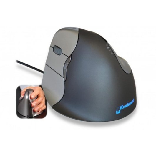 Ratón BAKKERELKHUIZEN Evoluent4 Kabel 2600 DPI Schwarz Grau Silber 6 Tasten
