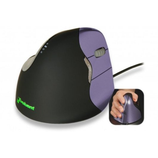 Ratón BAKKERELKHUIZEN Evoluent4 Kabel 2600 DPI Schwarz Grau Silber 6 Tasten