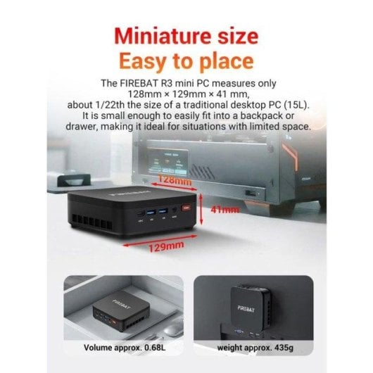 Mini PC FIREBAT Ryzen 5 7430U/16GB/512GB SSD/Radeon Graphics/Windows 11 Pro