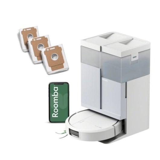 Robot Aspirador y Fregasuelos iRobot Roomba 415 Combo Base Autowash Navegación LiDAR 20000Pa +  Pack de 3 Bolsas