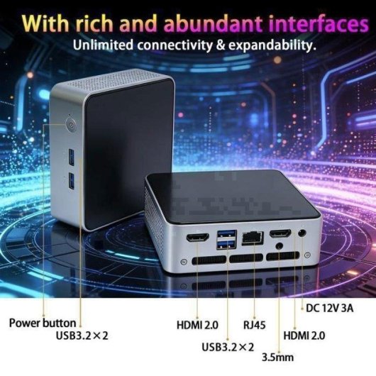 Mini PC ERVPES M1 Intel Core i5-8257U 8GB 256GB SSD Iris Plus 645 Windows 11 Pro