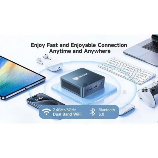 Mini PC BMAX B1 Plus Intel Celeron J3355 6GB 128GB SSD Windows 11 Bleu