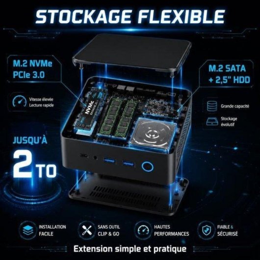 Mini PC ERVPES E1 Pro Intel Celeron N4505/8GB/256GB SSD/Intel UHD Windows 11