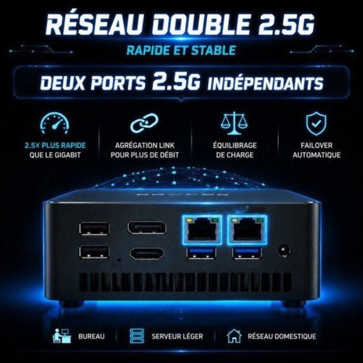 Mini PC ERVPES E1 Pro Intel Celeron N4505/8GB/256GB SSD/Intel UHD Windows 11