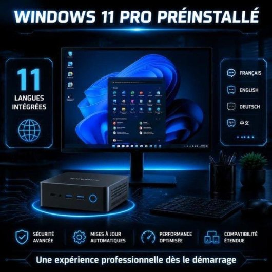 Mini PC ERVPES E1 Pro Intel Celeron N4505/8GB/256GB SSD/Intel UHD Windows 11