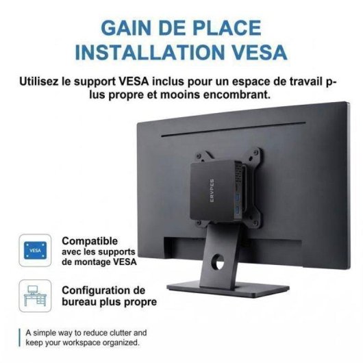 Mini PC ERVPES B20E Intel Pentium Gold 6500Y 8GB 128GB SSD Intel UHD 615 Windows 11 Pro