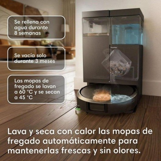 Robot Aspirador y Fregasuelos iRobot Roomba Plus 515 Combo con Autovaciado Navegación LiDAR 22.000 Pa + Pack de 3 Bolsa