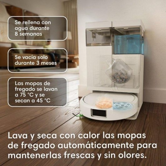 Robot aspirador y fregasuelos iRobot Roomba Combo 515 Plus con autovaciado, navegación LiDAR, 22.000 Pa + Pack de 3 Bolsas