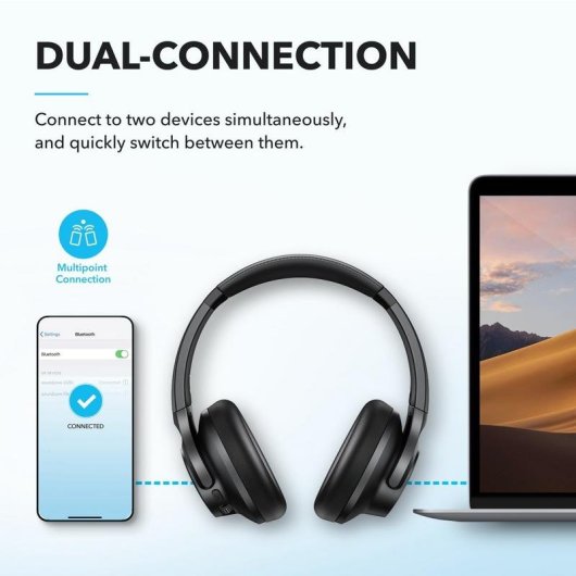 Auriculares Soundcore Q21i NC draadloos Bluetooth met Noise Cancelling en microfoon zwart