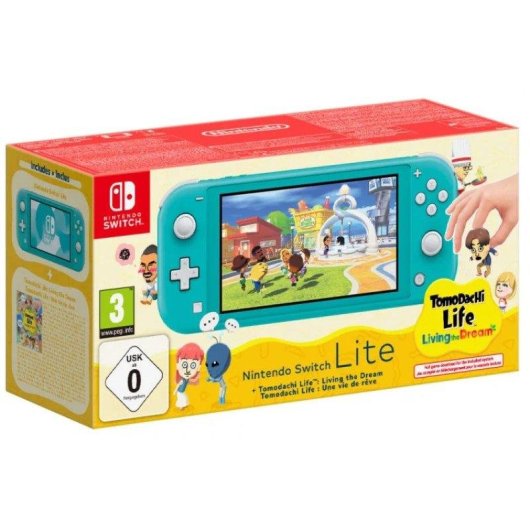 Nintendo Switch Lite Portátil 32 GB Turquesa + Tomodachi Life + 30 días NSO