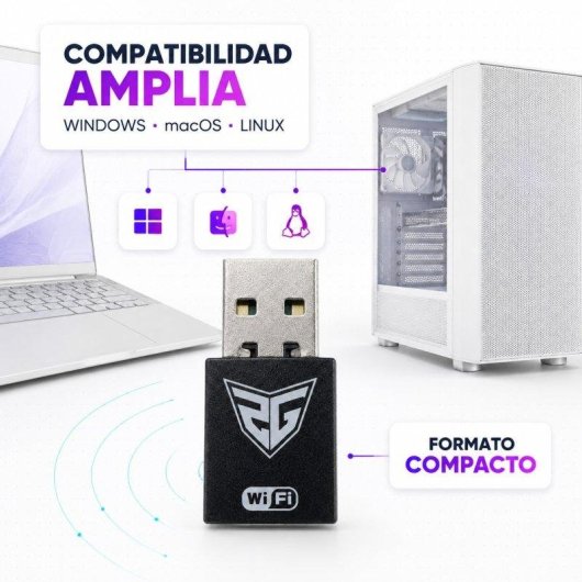 Adaptador USB WiFi Supra Gaming WiFi 600 Doble Banda 802.11ac