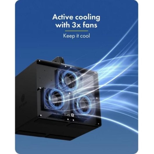 Caja PC Icy Box IB-3710-C31 10 baies SATA 2,5/3,5 Aluminium Noir avec ventilateurs