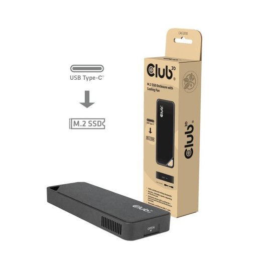 Caja PC Club 3D CAC-2510 M.2 Plastica Nero con Ventilatore USB4