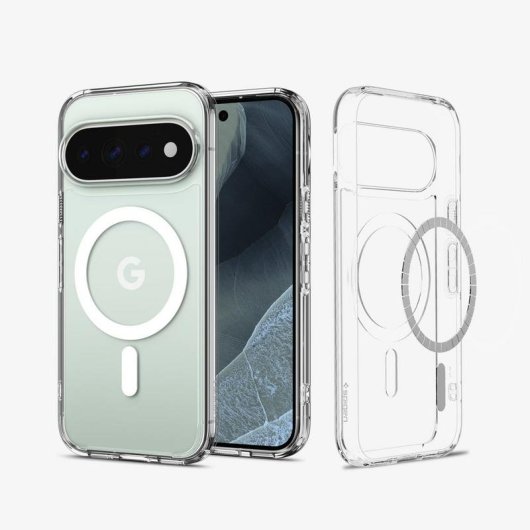 Funda para móvil Spigen Ultra Hybrid Mag TPU y policarbonato transparente blanca para Pixel 11 Pro