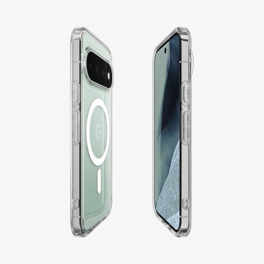 Funda para móvil Spigen Ultra Hybrid Mag TPU y policarbonato transparente blanca para Pixel 11 Pro