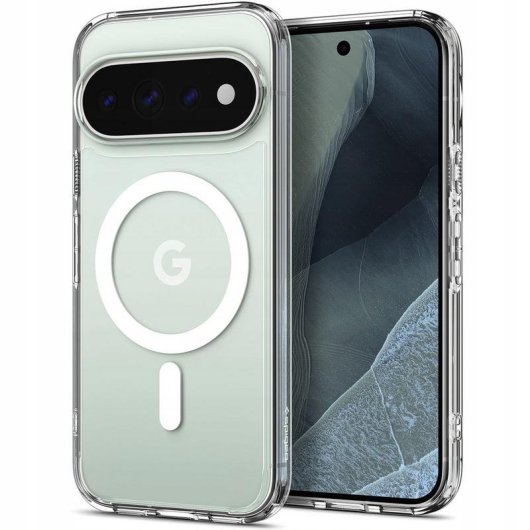 Funda para móvil Spigen Ultra Hybrid Mag TPU y policarbonato transparente blanca para Pixel 11 Pro