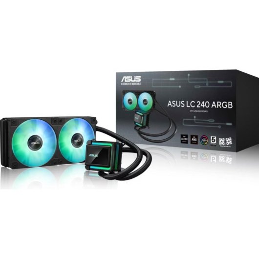 Refrigeração Líquida ASUS LC 240 ARGB 240 mm 2 Ventoinhas LED Multicolor