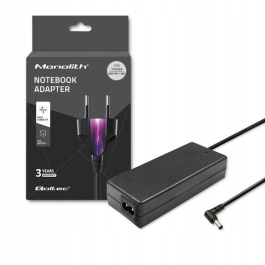 Adaptador de Corriente Qoltec 30W 19V 1,58A para Portátil Toshiba