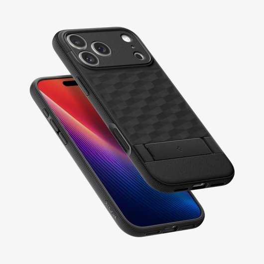 Funda para móvil Spigen Parallax S TPU Negra con MagSafe y soporte para iPhone 17 Pro