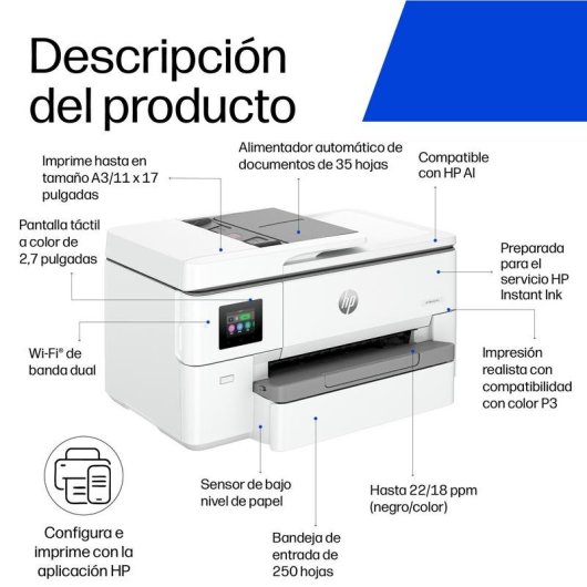 Multifunzione HP OfficeJet Pro 9720e Inkjet Colore WiFi Duplex A3