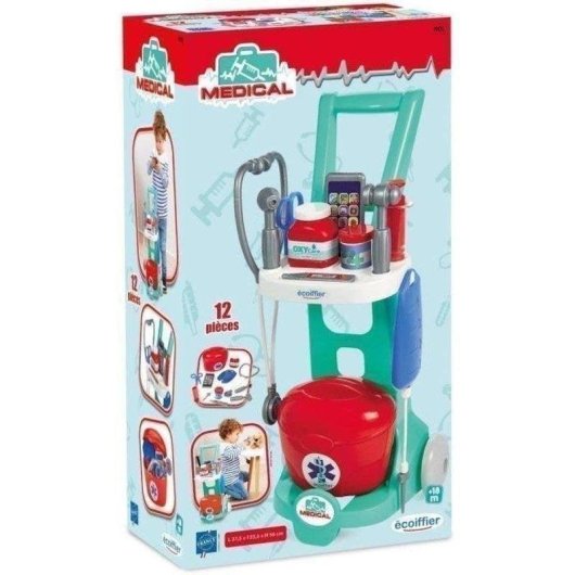 Kinderarts Speelwagen Ecoiffier 1902 12 accessoires