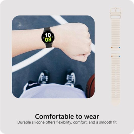 Armband Just in Case Garmin Venu 3/4 45mm Silikon Ivory 22 mm