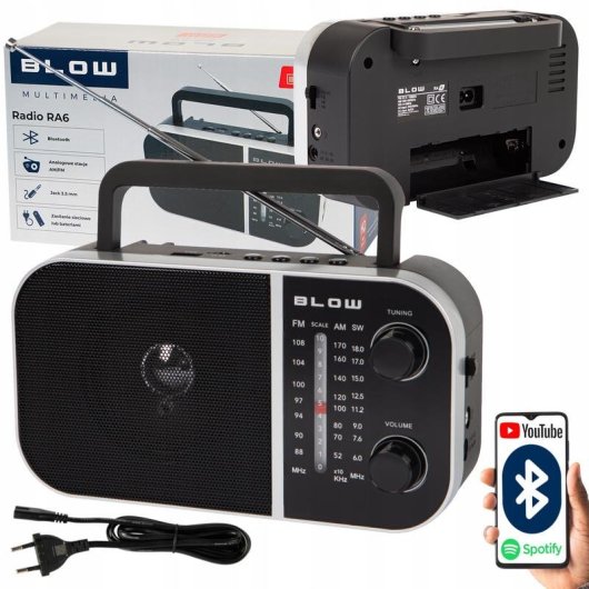 Radio Blow RA6 AM/FM/SW Negro con Antena Telescópica