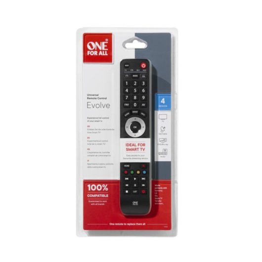 Mando a distancia One For All Evolve 4 Universal 4 Dispositivos IR Negro