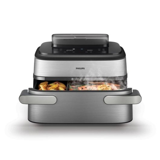 Heißluftfritteuse Philips NA555/00 Doppelkorb 9,5L 2750W mit Dampf