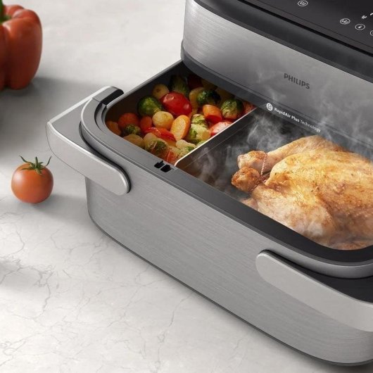 Airfryer Philips NA555/00 9,5 L 2750 W Deelbare Mand met Stoom
