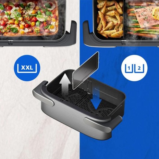 Airfryer Philips NA555/00 Double Panier 9,5L 2750W Vapeur Programmes Automatiques
