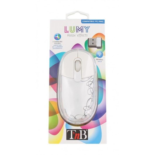 Rato TnB MWLUMY Sem Fios RF 1000 DPI Branco Ambidestro