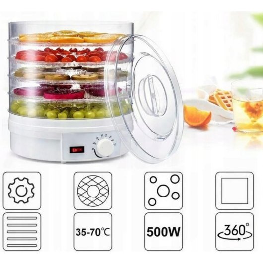 Déshydrateur alimentaire Niewiadów 970.02 600W 5 plateaux régulation température