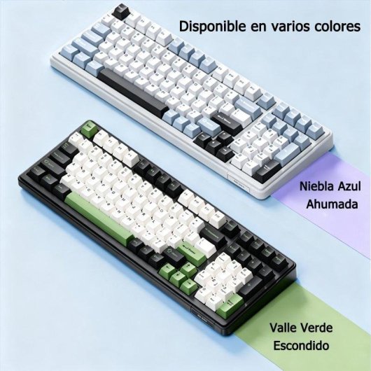 Tastiera Aula F99 Bianca Verde Bluetooth 5.0 Hot Swap RGB 96 % US