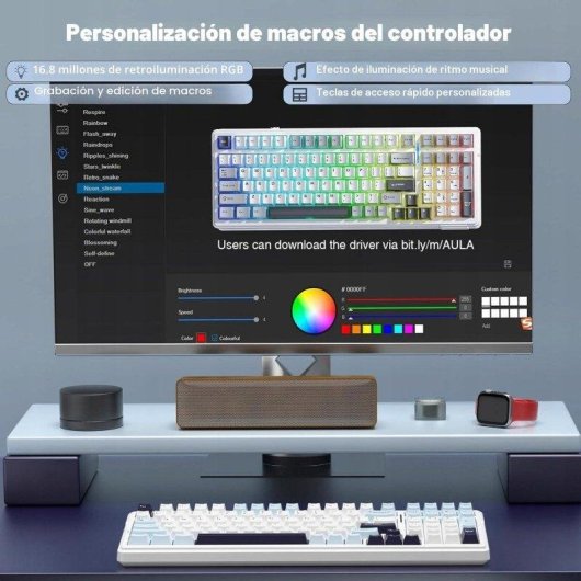Tastiera Aula F99 Bianca Bluetooth 5.0 Hot Swap RGB 96% US Blu