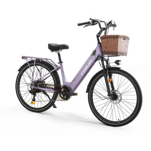 Bicicleta eléctrica Cysum X-city 250W 48V 10.4Ah 26" Morada