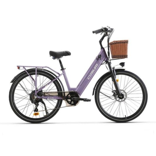 Bicicleta eléctrica Cysum X-city 250W 48V 10.4Ah 26" Morada