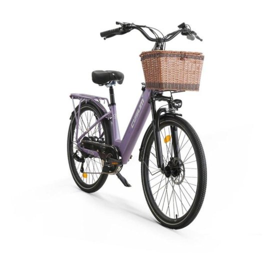 Bicicleta eléctrica Cysum X-city 250W 48V 10.4Ah 26" Morada