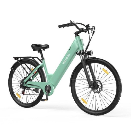 Bicicleta Elétrica Urbana Velopro C1 250W 36V 13Ah 7 Velocidades Shimano Verde