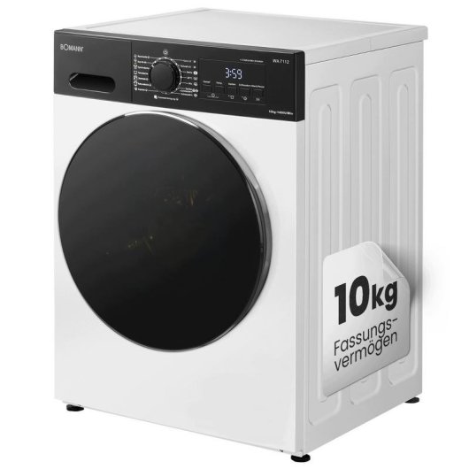 Lave-linge Bomann WA 7112 Hublot 10 kg 1400 rpm Classe A Blanc LED Inverter
