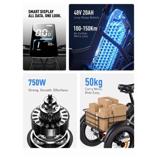 Bicicleta Eléctrica Cysum AG1 Pro 750W 48V 20Ah 20"
