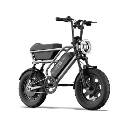 Bicicleta eléctrica Urlife T16 500W 48V 13Ah 16" Frenos de Disco Plata