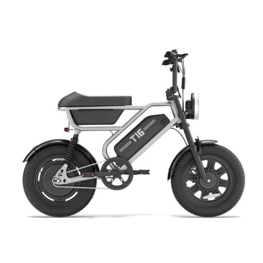Bicicleta eléctrica Urlife T16 500W 48V 13Ah 16" Frenos de Disco Plata